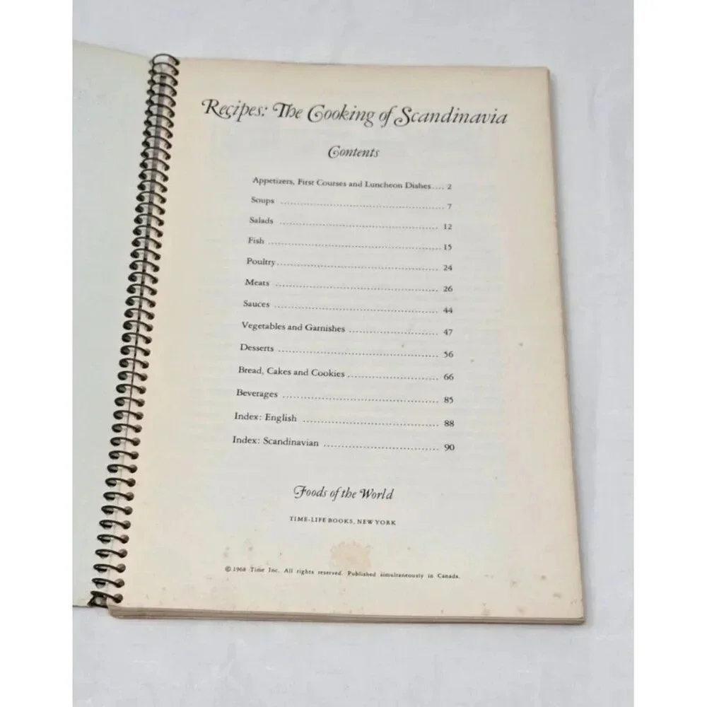 Recipes The Cooking Of Scandinavia Foods Of The World Time/Life Cookbook 1968